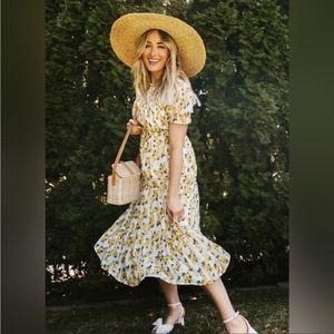 NWT Ivy City Co Lemon Drop MIDI Dress XS